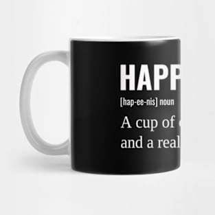 Hapess Noun With Coffee And Book Mug